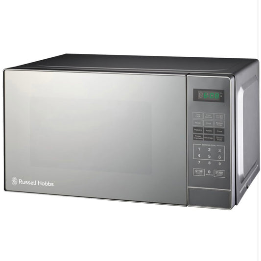 Russell Hobbs RHEM20L 700W Silver Mirror Finish Electronic Microwave, 20 Liter
