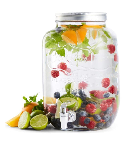 Glass Drinks Dispenser with Tap 8L